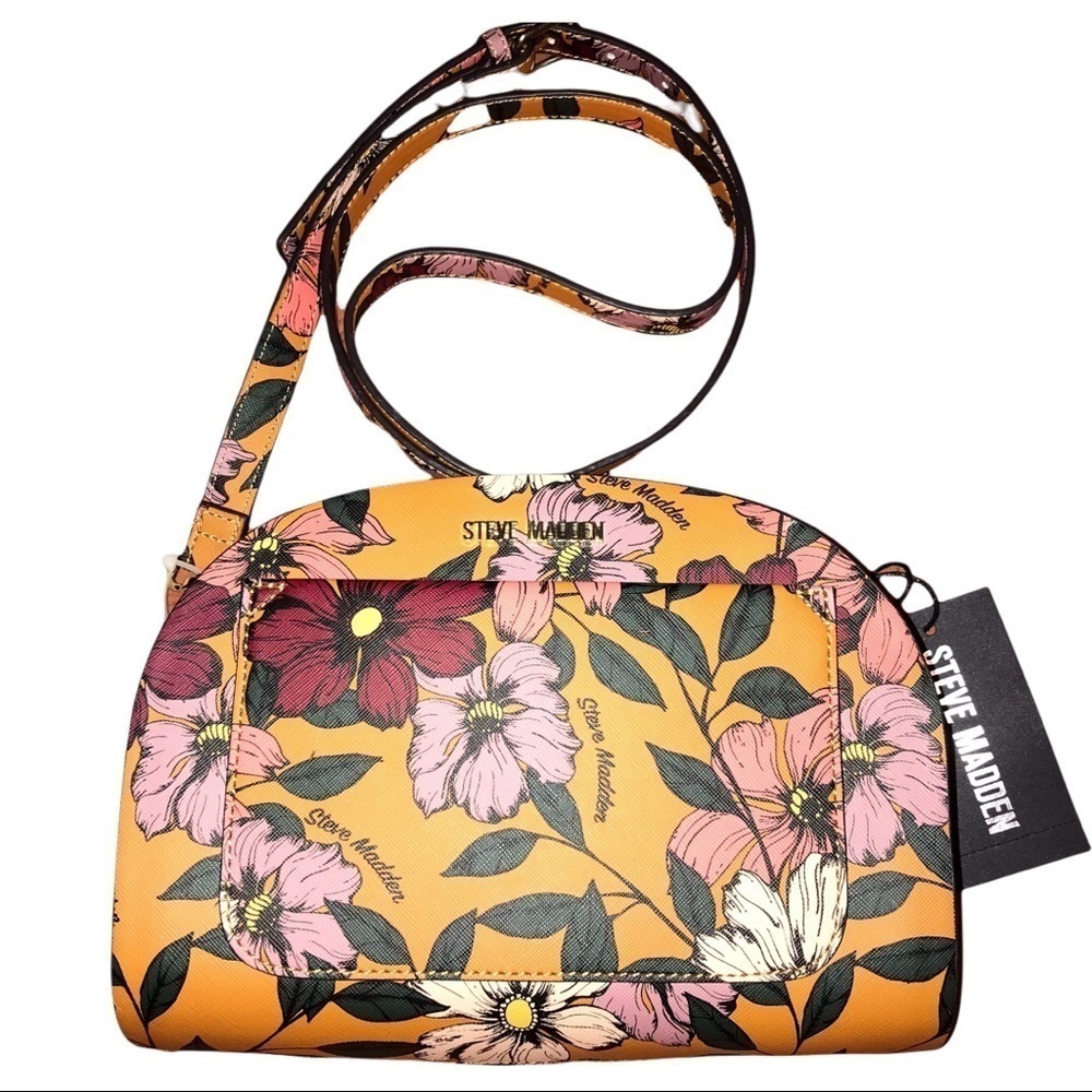 Steve Madden Handbag Floral Mustard Dome Handbag Cross-body NWT